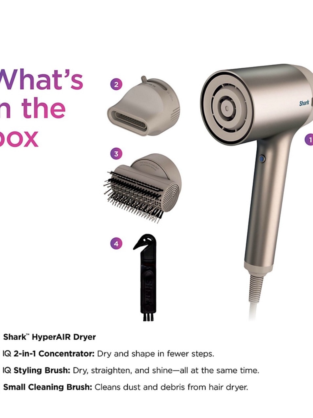 Shark HyperAIR IQ Ionic Hyper Speed Hair Dryer - Stone - Picture 9 of 9